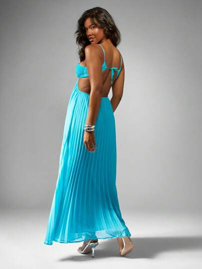 MISSGUIDED Flowy Chiffon Pleated Empire Waist Maxi DressMISSGUIDED