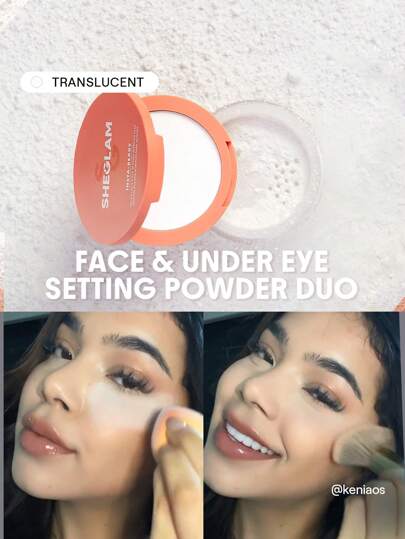 SHEGLAM Polvos Fijadores Para Rostro Y Contorno De Ojos Insta-Ready Duo-Translucent Polvos Sueltos Iluminadores Fijadores 2 En 1 Polvos Mate Sin Poros A Prueba De Agua Polvos De Invierno Para Navidad Y Marca Belleza Maquillaje Maquullaje CosméTica Para Mujeres NiñAs Perfecto Para Invierno Ideal Para Y2K Elegante Moda Adecuado Para CumpleañOs Regalo Fiesta Listo Mejor Color