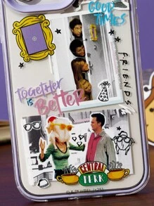 FRIENDS X SHEIN Funda de teléfono móvil duradera y de moda - Diseño de cubierta protectora estampada, adecuada para