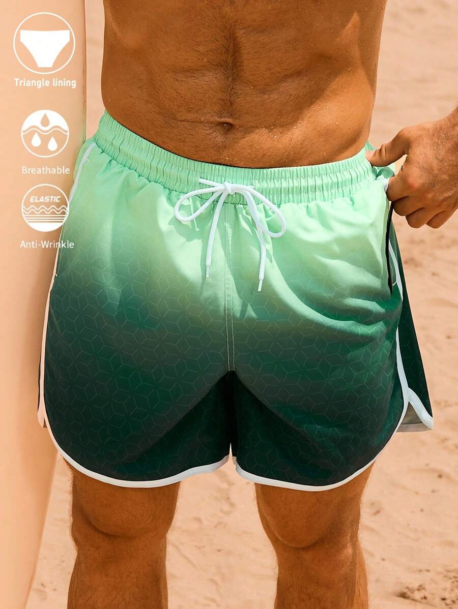 Surfspeed Herren Farbverlauf Urlaubs Lässig Strand Shorts