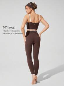 GLOWMODE 26英寸FeatherFit™条纹腰部下摆紧身裤，低冲击瑜伽日常穿着