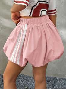 Coolane Kids Tween Mädchen Sommer Streetwear Niedlicher Farbblock Gestreifter Mini-Ballerrock