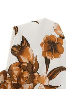 Ellevyn Damen Blumen-Muster elegantes Kurzarm-Kleid, Sommer Business Lässig Arbeitskleid, Ausgehoutfit