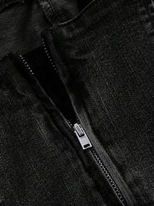 SHEIN MOD Đầm ôm body denim cổ vuông thường ngày cho nữ - màu đen - Xem 4