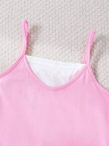 Tween Girl Colorblock Jumpsuit With Double Pockets For Summer