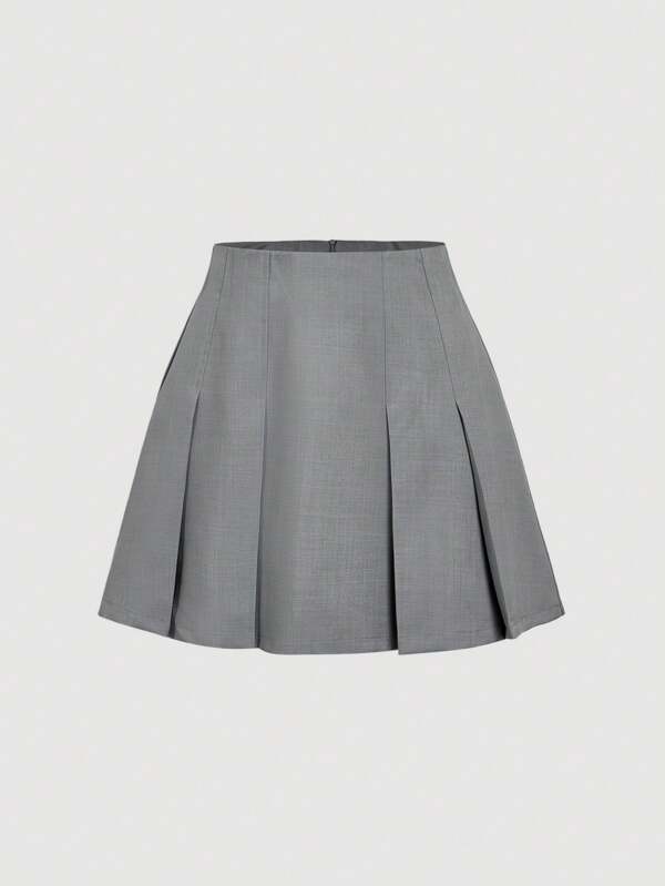 SHEIN MOD Women's Casual College Style Gray Pleated Mini Skirt,Teacher Outfits For Women,Business Casual Woman,Country Concert Outfit,Western Wear Women,Old Money Style Women,Teacher Outfits For Women,Business Casual Woman,School Clothes,Office Outfits For Women,Back To School Clothes, Gray Skirt, Pleated Skirt, Short Skirt, School Skirt