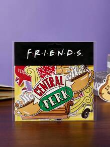 FRIENDS X SHEIN Set de 29 pegatinas con diseños de dibujos animados, diseñado para estudiantes, niños, adolescentes, mujeres y hombres