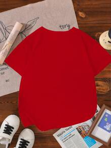 Tween Boy Casual Fashion Comfy Minimalist Letter, Airplane And Cartoon Crocodile Print Basic Crew Neck Short Sleeve T-Shirt, Summer Tween Boy Top Summer Holiday