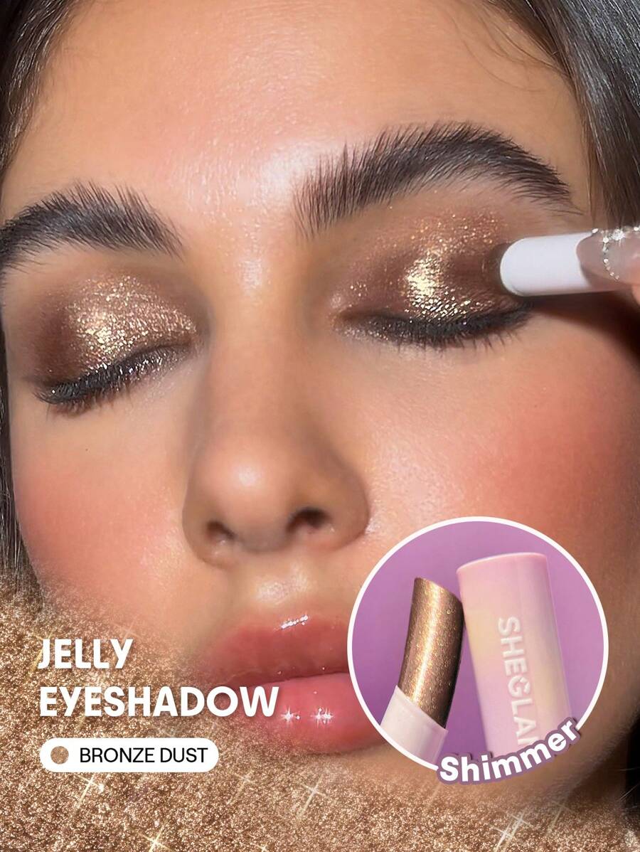 SHEGLAM Crystal Jelly Glaze Stick-Bronze Dust Graduation Birthday Holiday Summer Fall Autumn Y2K Fancy Fashion Women Makeup Cosmetic Party Beach Travel Camping Outdoors School Campus Trip Festivals Decor Gift Present Rose Girl Cosplay Best Color Charm Vibe