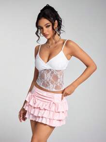 Jeanoix Sexy Lace Camisole For Stylish Women, Spring/Summer - White - View 3