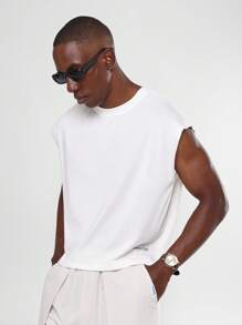 SUMWON Essential Raw Edge Muscle Tank Sleeveless Summer Streetwear Modern Basic Classic Minimalist Design Beach Holiday Crop