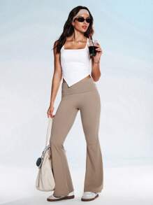 Eassivo Eassivo 不对称下摆休闲个性化运动背心 - 白色 - 查看 5