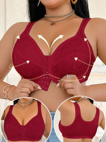 Plus Size Front Closure Wireless Bra