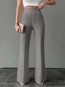 SHEIN Tall Pantalones anchos con costuras expuestas y corte holgado para mujeres altas