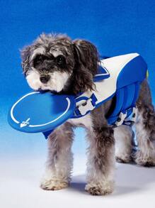 PETSIN Blue & White Penguin Design Pet Life Jacket, Comfortable Breathable Strong Buoyancy Adjustable Harness Summer Pet Swimwear - Multicolor - View 4