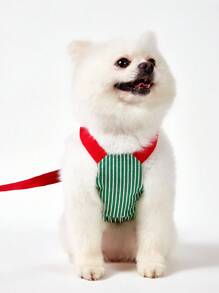 PETSIN Lightweight & Breathable Dog Embroidered Striped Pattern Casual Suspender Dress For Pet, Suitable For Spring/Summer Outdoor Use