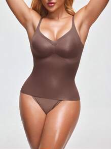 Women'S Basic Removable Padded Camisole Top, Workout - Coffee Brown - View 3