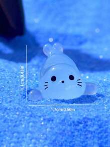 4 piezas/12 piezas/20 piezas Paquete, Cuatro mini ornamentos de luz de noche con forma de foca, nuevas luces de noche en miniatura de animales marinos de resina, focas, pingüinos, leones marinos, peces, adecuados para accesorios DIY en mini jardines y acuarios, ornamentos para pecera de paisaje micro, ornamentos para jardín exterior
