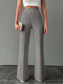 SHEIN Tall Pantalones anchos con costuras expuestas y corte holgado para mujeres altas