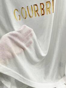 INAWLY 休闲透视长袖圆领T恤，百搭上衣