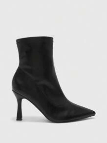 CUCCOO BIZCHIC Women's Fashionable High Heel Black Pointed Toe Ankle Boots, For Everyday Wear - Black - View 2