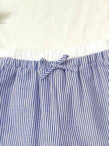 SHEIN Teen Girls Spring/Summer Casual Resort Commute Elegant Striped Contrast Color Sleeveless Vest And Contrast Color Casual Pants Set, Suitable For Holiday, Casual, Beach, Outdoor And Various Occasions