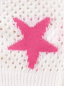 Kleine Mädchen Strickjacken & süßer Seestern Muster Hohlstrick Rundhals Pullover, weich & bequem geeignet für Alltag, Ausflüge, Reisen, Feiertage, Zuhause, Kinderstube, Spielen, Schule