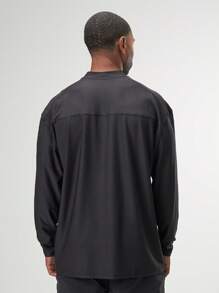 ARC Activewear Oversized Long Sleeve T Shirt Performance Top Gym Workout - Black - View 2