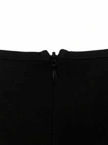 GlowEve CURVE Plus Size Elegant Solid Color Notched Neck Dress, Summer