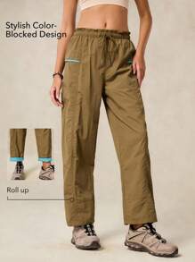 Pantalones deportivos para mujer, resistentes al agua, ligeros y activos para camping, senderismo, verano y primavera - Camel - Ver 2