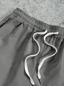 PAVTROS 2 件套男士休闲条纹字母印花短袖衬衫和短裤套装，夏季，时尚休闲，街头服饰，学院风单品，百搭翻领纽扣衬衫，适合送给男朋友的礼物，男士街头潮流衬衫，复古 T 恤男士 2 件套男士短款套装男士度假短款套装条纹短款套装男士