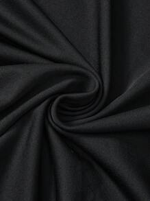 ROMWE Goth Spring/Summer Graphic Black Halloween Distressed Hem Loose Fit Friday 13th Collab Fuzzy Sweater - Black - View 3