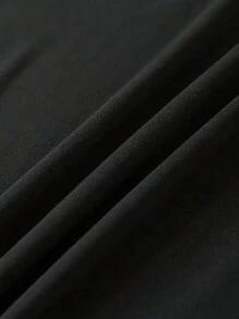 INAWLY 女式夏季字母印花圆领短袖休闲T恤连衣裙 - 黑色 - 查看 3