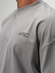 ARC Activewear Oversized T Shirt Performance Top Gym Workout - Light Grey - View 4