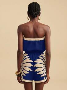 Travachic 女式梭织印花宽松连体裤 - 藏蓝色 - 查看 2