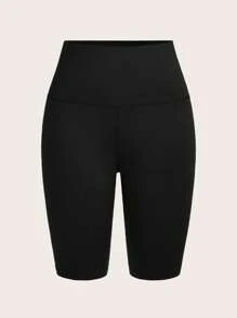 Slaydiva 3pcs Set Women High Waist Solid Color Versatile Cropped Leggings/Cycling Shorts, Suitable For Summer Women's Sportswear - Multicolor - View 5