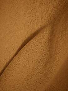 Franclia 女士夏季V领无袖休闲宽松纯色针织毛衣上衣 - 芥末黃 - 查看 5