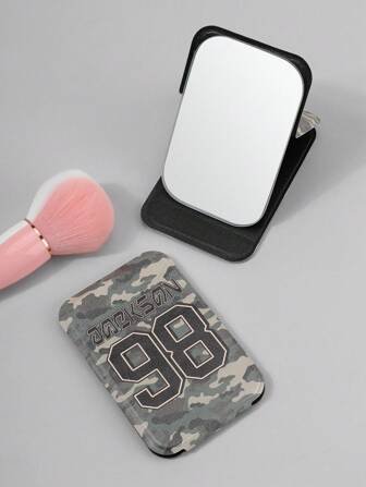 Grunge Punk Gothic Darkly-Styled Foldable Portable Vanity Makeup Mirror, Suitable For Travel And Gifts