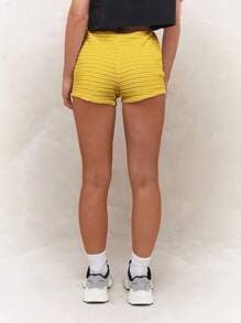 MISSGUIDED Pantalones cortos mini ajustados con textura fruncida para fitness, festivales, entrenamiento, verano, playa y correr