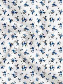 SHEIN EZwear Robe longue minimaliste décontractée à imprimé intégral et coupe ajustée, convient pour l'été, petit imprimé floral