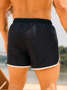 Manfinity Swimmode Pantalones cortos casuales de playa para hombres con ribete de color contrastante