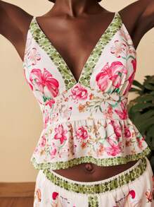 Travachic 2 件女式夏季无袖印花背心和宽松腰裙套装、度假装、女士夏季装、沙滩装、春夏、复活节、节日装、女士沙滩装、春假、女士度假装、女士音乐会装、波西米亚风、波西米亚风、音乐节、热带度假女装、浪漫、女士约会夜装、外出上衣、所有女装、秋装、秋季 - 杏色 - 查看 8