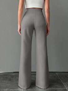 SHEIN Tall Pantalones anchos con costuras expuestas y corte holgado para mujeres altas