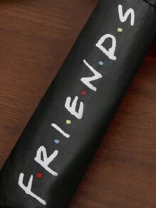 FRIENDS X SHEIN 1 pieza Paraguas plegable de 4 pliegues con estampado de taza de café, con función de protección solar y varilla elevada para un uso cómodo, adecuado para la escuela, el trabajo, salidas y uso diario, diseñado específicamente para estudiantes universitarios, estudiantes de secundaria, hombres y mujeres, perfecto para regalar a amigos