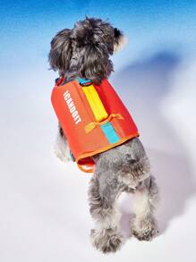 PETSIN Orange Pet Life Jacket Summer Lightweight Life Vest With "ICANDOIT" English Print, Comfortable, High Buoyancy, Adjustable, Suitable For Spring/Summer - Multicolor - View 2