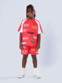 SUMWON Conjunto deportivo de equipo de carreras - shorts de estilo de pista, atuendo de competición, colección de equipo rápido - Rojo - Ver 8