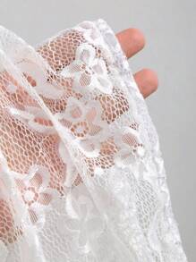 Fairmaia Blusa de encaje floral tradicional alemana de manga larga, blusa tradicional Dirndl de talla grande para mujer con cuello alto, para Oktoberfest, blusa de encaje de manga larga, blusa de encaje blanca, blusa de encaje corta, Halloween