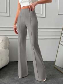 SHEIN Tall Pantalones anchos con costuras expuestas y corte holgado para mujeres altas