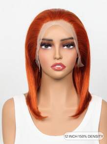 Tóc giả ren phía trước ngắn Bob 350 màu gừng cam 13x4 tóc giả ren phía trước trong suốt thẳng cho phụ nữ 8-16 inch - S350 - Xem 4