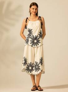 CAJUNI Bluză pentru femei cu franjuri și broderie ondulate